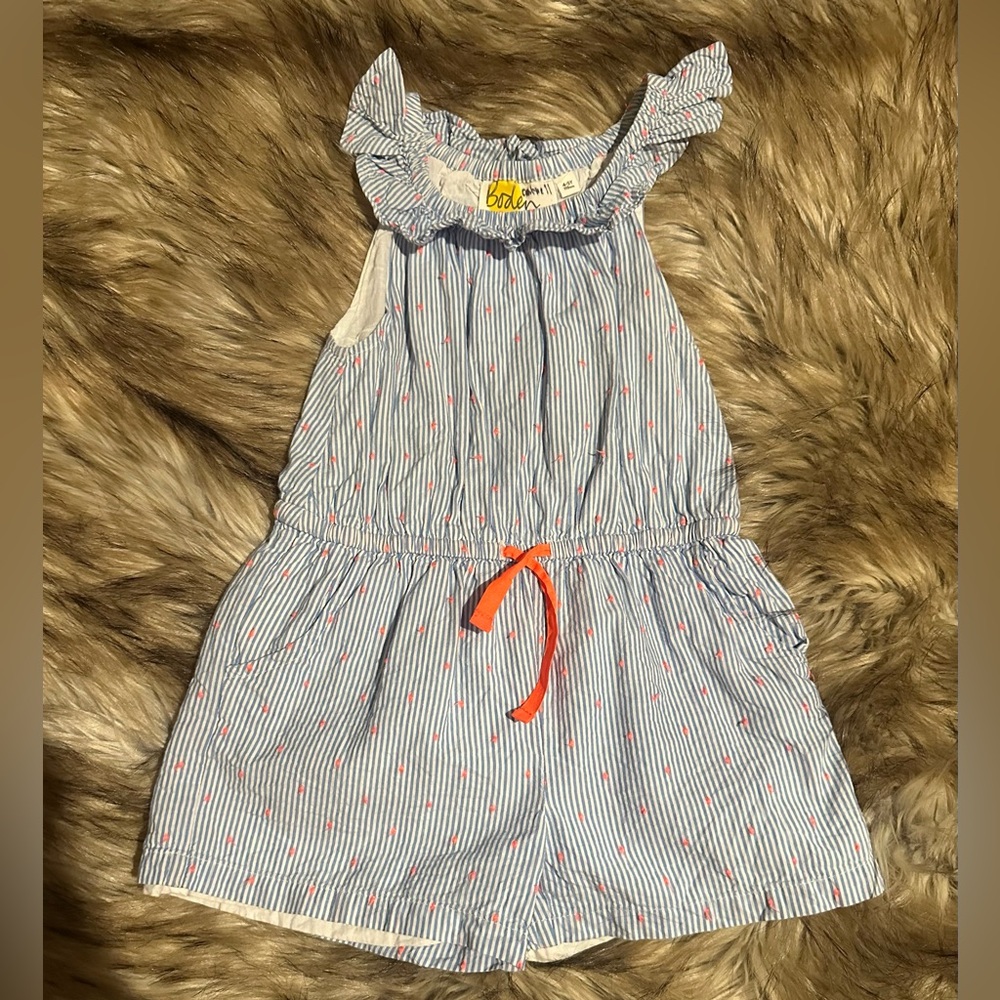 Mini Boden 4-5Y fully lined Romper with drawstring and front pockets